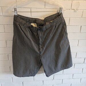 Lands' End Mens deck shorts. M 32/34. Dark Navy/black and white .